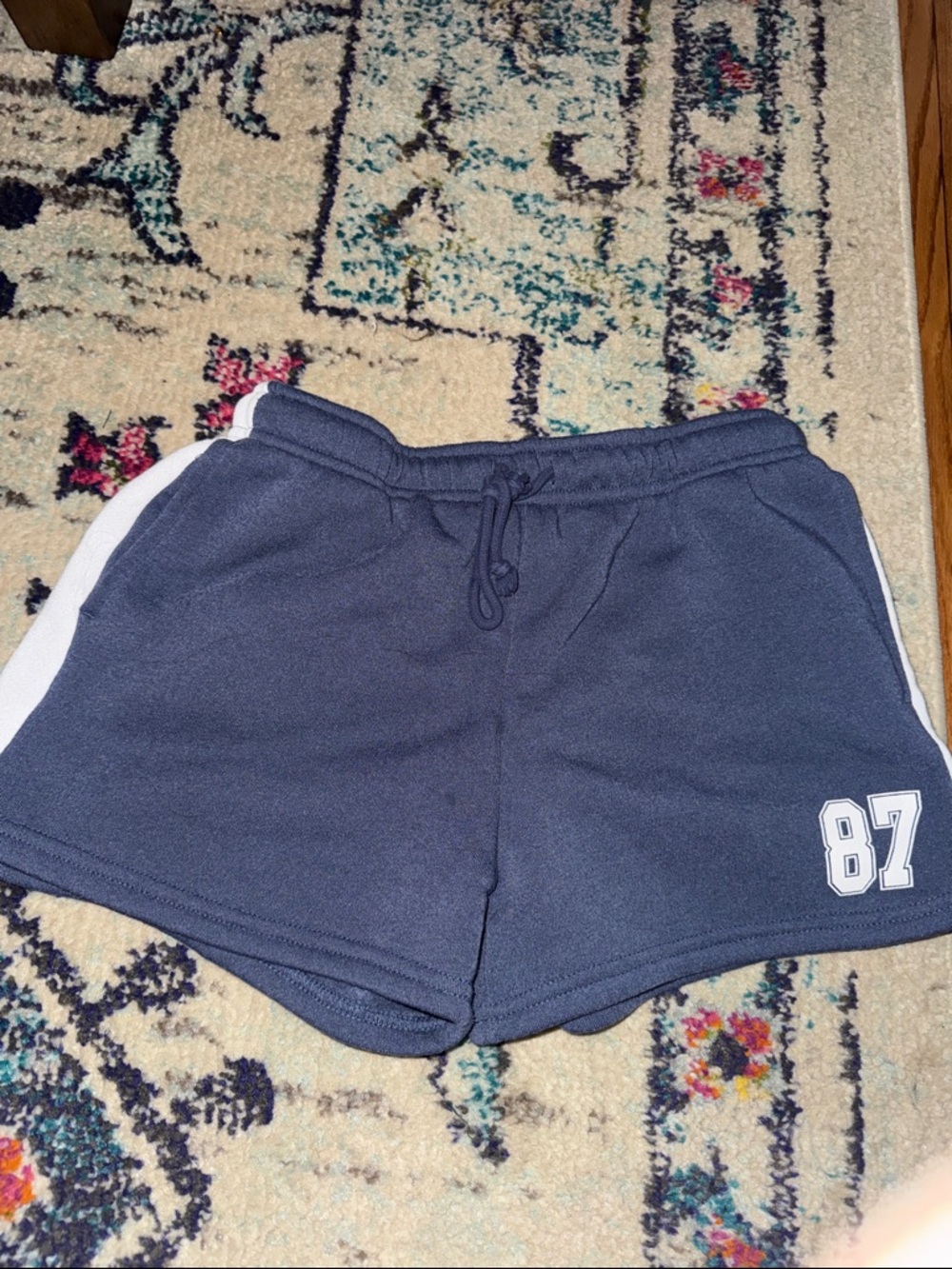 Women’s Navy Blue Athletic Shorts with White Side Stripe size small
